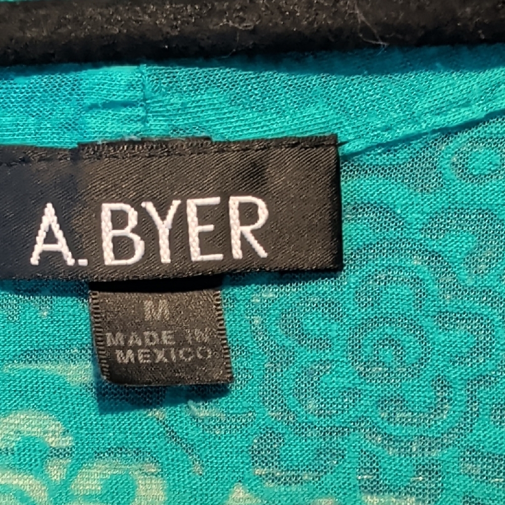 A. Byer Turquoise Lace Open-Front Top - Picture 2 of 4